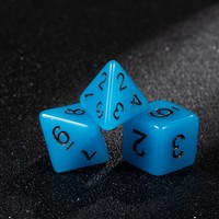 Jeu de dés polyédriques bleus de taille standard à 7 dés pour jeux de rôle de table professionnels, en acrylique opaque à contraste élevé