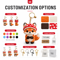 Porte-clés en peluche panda brodé personnalisable, tissu en coton PP super doux, anti-stress, cadeau d'anniversaire, emballage OEM/ODM