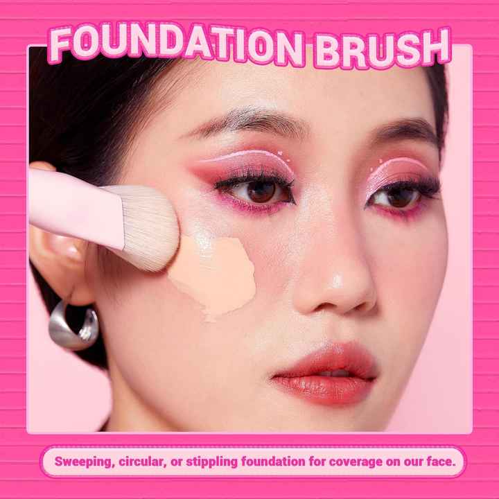 For Jessup Double Sided Makeup Brushes Set T500 Bundled with Foundation Brush T497 Concealer Brush Wood Handle Fan Contour Brush