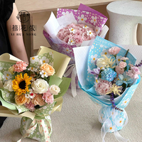 Kertas Pembungkus Bunga Xihuanong Jasminum, Kertas Pembungkus Hadiah Buket DIY Tahan Air OPP Perlengkapan Florist Grosir