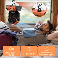 Ventilador Portátil Recargable con Energía Solar de 20000mAh para Acampar al Aire Libre con Luces