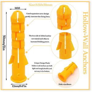 <span class=keywords><strong>Ancrage</strong></span> d'expansion de <span class=keywords><strong>goujon</strong></span> en plastique nylon personnalisé Bouchon mural Ancres auto-perceuses Cheville d'<span class=keywords><strong>ancrage</strong></span> de mur creux en plastique - Product Image 6