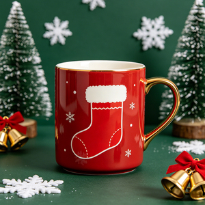 Taza de Café de Cerámica Navideña, Linda Taza de Porcelana Apta para Microondas con Diseño Navideño - Product Image 1