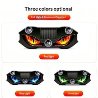 Lumière de décoration de fenêtre triangulaire sans fil à LED solaire pour voiture, effet œil de démon, sans câblage