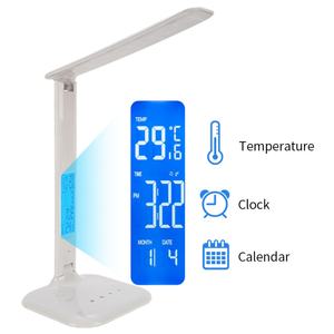 Lampe de bureau LED portable FX015C avec chargeur sans fil, calendrier, alarme, fonction de gradation, pliable, protection oculaire, lampe de chevet européenne - Product Image 6