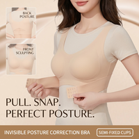 Soutien-gorge correcteur de posture pour femme, fermeture avant, push-up, anti-affaissement, soutien dorsal, sans couture, invisible, liftant, respirant, lingerie