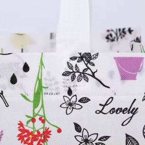 Bolsa de Compras Económica y Ecológica para Carnaval, con Diseño de Flores Coloridas Ultrasónicas, Precio Razonable, para Hombre y Mujer, de Tela No Tejida - Product Image 3