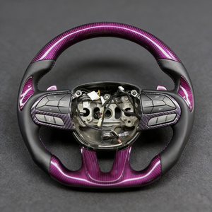 Volant en fibre de carbone forgé pour Dodge <span class=keywords><strong>Challenger</strong></span> Charger, volant de voiture personnalisé en cuir perforé - Product Image 3