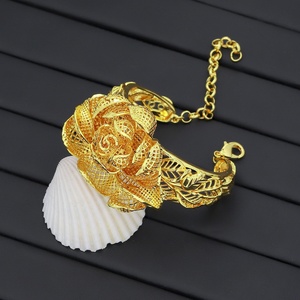 Juego de Joyas Chapadas en Oro de 24k JXX para Mujer, Collar, Pendientes, Brazalete, Anillo, Juego de Joyas de Novia para Boda, Estilo de Oriente Medio e India - Product Image 5