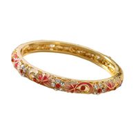Nouveauté 2026 – Bracelets et Joncs Tendance Style Chinois Rétro Ethnique Cloisonné – Joncs Émaillés Fleur Rose Pas Chers pour Femmes – Idéal Cadeau