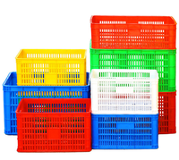 Vente directe d'usine, panier de manutention en plastique pour supermarché et entrepôt, style boîte solide pour le stockage des fruits et légumes