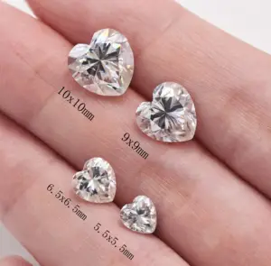 Heart Cut VVS Moissanite Hand-Cut Synthetic Diamond Loose Stone Synthetic Gemstone