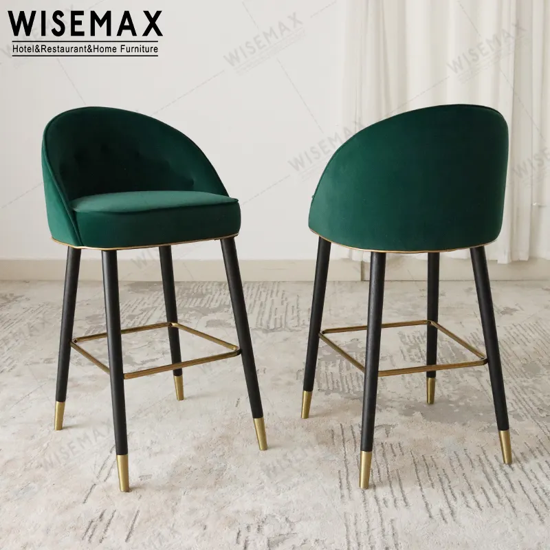 Wisemax đồ nội thất hiện đại thoải mái hiện đại Nhà hàng thanh Ghế Ghế cao cho thanh bảng cao trở lại thanh phân ghế kim loại chân