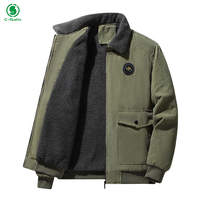 Veste en molleton ample et décontractée en velours côtelé pour homme, grande taille, veste d'hiver en molleton pour homme, veste épaisse et chaude