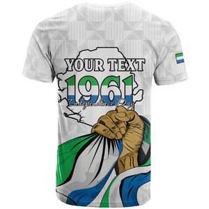 <span class=keywords><strong>T</strong></span>-<span class=keywords><strong>Shirt</strong></span> Personalizzata per Uomo con Bandiera e Mappa della Sierra Leone, 27 Aprile, Giornata dell'Indipendenza - Product Image 3