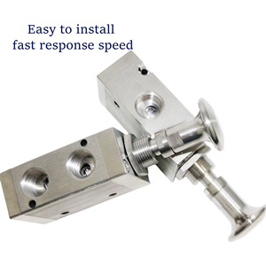 Пневматический двухпозиционный 5-позиционный пневматический ручной регулирующий клапан с ручным нажатием, ручной вытягивающий клапан из нержавеющей стали SS316 - Product Image 4