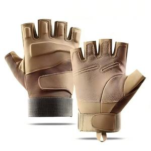 Gants tactiques demi-doigts en PU de haute qualité pour les sports de plein air, la chasse, le cyclisme, l'équitation et la randonnée - Conception antidérapante - Product Image 3
