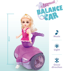 Poupée princesse sirène avec jouets électriques chantants lumineux voiture d'équilibre rotative universelle pour filles cadeau d'anniversaire en plastique - Product Image 2