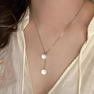 สร้อยคอเงินแท้ S925 พร้อมจี้คริสตัลสำหรับผู้หญิง ดีไซน์เรียบง่าย สวมใส่ได้ทุกวัน ความยาวโซ่ 405 ซม. - Product Image 1