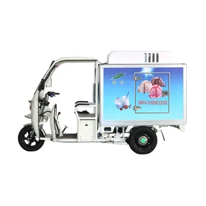 Fabrika doğrudan tedarik kullanılan dondurma veya soğuk veya taze gıda buzdolabı buzdolabı dondurucu üç tekerlekli bisiklet