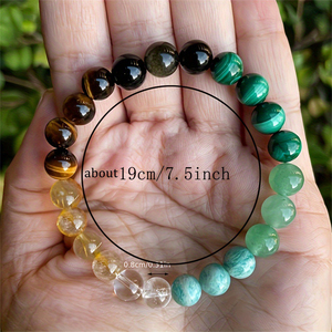 Haute qualité 8mm pierre naturelle oeil <span class=keywords><strong>de</strong></span> tigre Citrine Malachite puissance <span class=keywords><strong>de</strong></span> guérison Quartz pierres précieuses perles <span class=keywords><strong>de</strong></span> cristal unisexe argent <span class=keywords><strong>Yoga</strong></span> Bracelet - Product Image 4