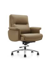 Chaise de bureau pivotante au design moderne, en cuir véritable blanc, confortable, avec appuie-tête réglable pour les conférences