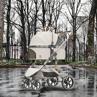 Poussette pliable à 4 roues pour petits animaux, imperméable, grande capacité, coussin confortable, compatible voiture/train/bateau