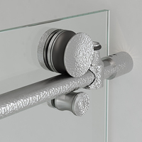 Porte de douche coulissante sans cadre en acier inoxydable poli 60 x 76, verre trempé transparent - Design moderne pour salle de bain, hôtel, écologique, facile à installer