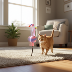 Yommy Cat <b>Toy</b> Ball On Stick 16cm <b>Interactive</b> <b>Pet</b> Plaything <b>For</b> Cats - Product Image 3