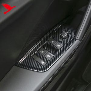 ¡LHD! Cubierta de Panel de Control de ventana para coche <span class=keywords><strong>Audi</strong></span>, accesorios de Interior de automóvil, embellecedor de fibra de carbono ABS, negro, para <span class=keywords><strong>A3</strong></span> 8Y 2021 2022, 4 Uds. - Product Image 4