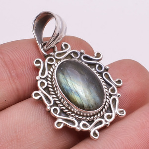 Pendentif en argent sterling 925 avec pierres précieuses personnalisées, bijoux en argent avec pierres précieuses naturelles BlueZade, exportateur de bijoux en pierres précieuses en argent fait à la main - Product Image 6
