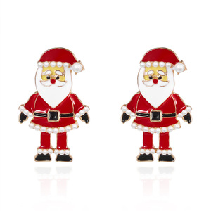 Boucles d'oreilles <span class=keywords><strong>de</strong></span> <span class=keywords><strong>Noël</strong></span> en alliage <span class=keywords><strong>chic</strong></span> et luxueuses - Paire unique avec pendentif flocon <span class=keywords><strong>de</strong></span> neige et Père <span class=keywords><strong>Noël</strong></span> festifs - Product Image 1