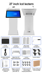 Di động thông minh bục trình diễn đa phương tiện với màn hình cảm ứng có thể điều chỉnh, hoàn hảo cho các trường học và doanh nghiệp sử dụng - Product Image 2