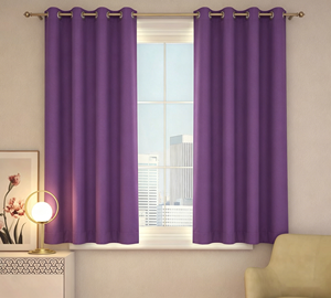 Rideaux occultants gris sur mesure en tissu uni, à plis froncés, pour chambre d'hôtel - Product Image 6
