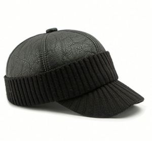 Casquette de baseball pour hommes d'âge moyen et âgés, protection des oreilles, polaire chaude, casquettes de sport épaisses en cuir PU pour l'automne et l'hiver - Product Image 6