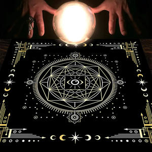 Mantel de Altar con Diseño de Luna, Sol y Estrellas, Pentagrama, Tapiz Espiritual para Tarot, Adivinación y Artículos de Brujería - Product Image 4