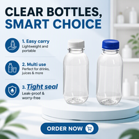 Canette en plastique transparent de qualité alimentaire de 350ml avec couvercle antivol, utilisée pour les boissons gazeuses et le jus de vinaigre, personnalisable