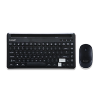Clavier et souris sans fil USB 2.4G ultra-mince ergonomique étanche 87 touches avec touches multimédias pour la maison et le bureau
