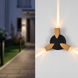 Appliques murales LED lumineuses KAIFAN pour extérieur, étanches, éclairage haut et bas, pour porche et jardin, 2W 3W 4W <span class=keywords><strong>5W</strong></span> 6W 8W, en aluminium - Product Image 1