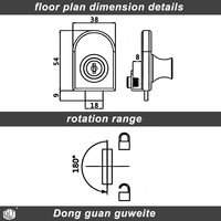 Clip d'armoire en verre non perforé de cylindre de serrure ouvert antivol durable pour la serrure de téléphone portable d'affichage de centre commercial de 5mm-8mm