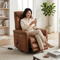 Meilleures ventes UE : Canapé de salon électrique contemporain en cuir avec télécommande, fonctions de massage, inclinable et pivotant en bois, de qualité supérieure