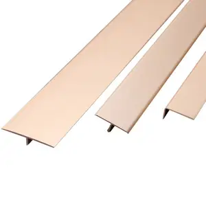 Polished Durable Ceramic Tile Stainless Steel Trim Interior Decoration Stainless Steel Tile Trim T Shape