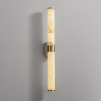 Applique murale LED en albâtre espagnol, design moderne et épuré, cuivre, lumière blanc chaud 3000K, durée de vie 10000 heures, pour salon et chambre
