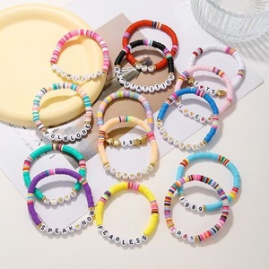 CYNYA Multi-Layered Beaded Hand Jewelry Set, Easter Gift, <strong>Name</strong> Bracelet, Kids Jewelry, Colorful English - Product Image 1