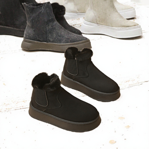Wholesale Custom Black Comfortable Designer Stretch Mid-Calf Printed Cotton Lining Winter <b>Boots</b> Women Fashion Casual Non-Skiing - Product Image 2