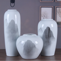 Chine Art Déco Creamic Grand Vase Transparent Glaçure Vase À Fleurs Décoratif De Table pour La Maison ou Le Bureau