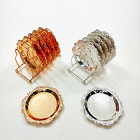 6 pièces Mini assiettes à gâteau, petites coupelles à cupcakes, sous-verres de bar, fournitures de cuisine, décoration douce, accessoires de mariage, style végétal européen