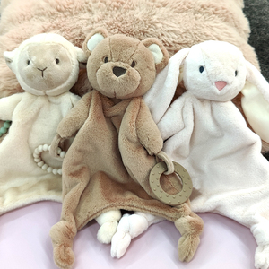 <span class=keywords><strong>Doudou</strong></span> personnalisé en peluche <span class=keywords><strong>mouton</strong></span> pour bébé peluche apaisante couverture de sécurité pour bébé serviette apaisante avec anneau de dentition en silicone - Product Image 5