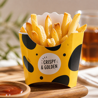 Boîte à frites empilable en carton kraft brun pour la restauration rapide, service de cantine scolaire, OEM ODM, pour les événements cinématographiques et les collations