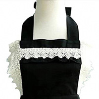 Tablier de travail blanc doux en dentelle à volants, avec poche unique, en coton doux, design halter, imperméable et résistant à l'huile pour femmes, cuisine